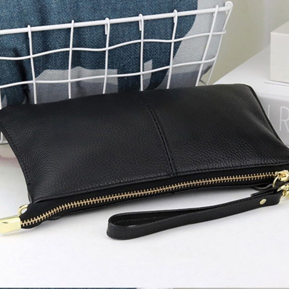 Apricot Leather Crossbody Wristlet Clutch Shoulder Bag Handbag Purse. 2 … - Picture 5 of 12